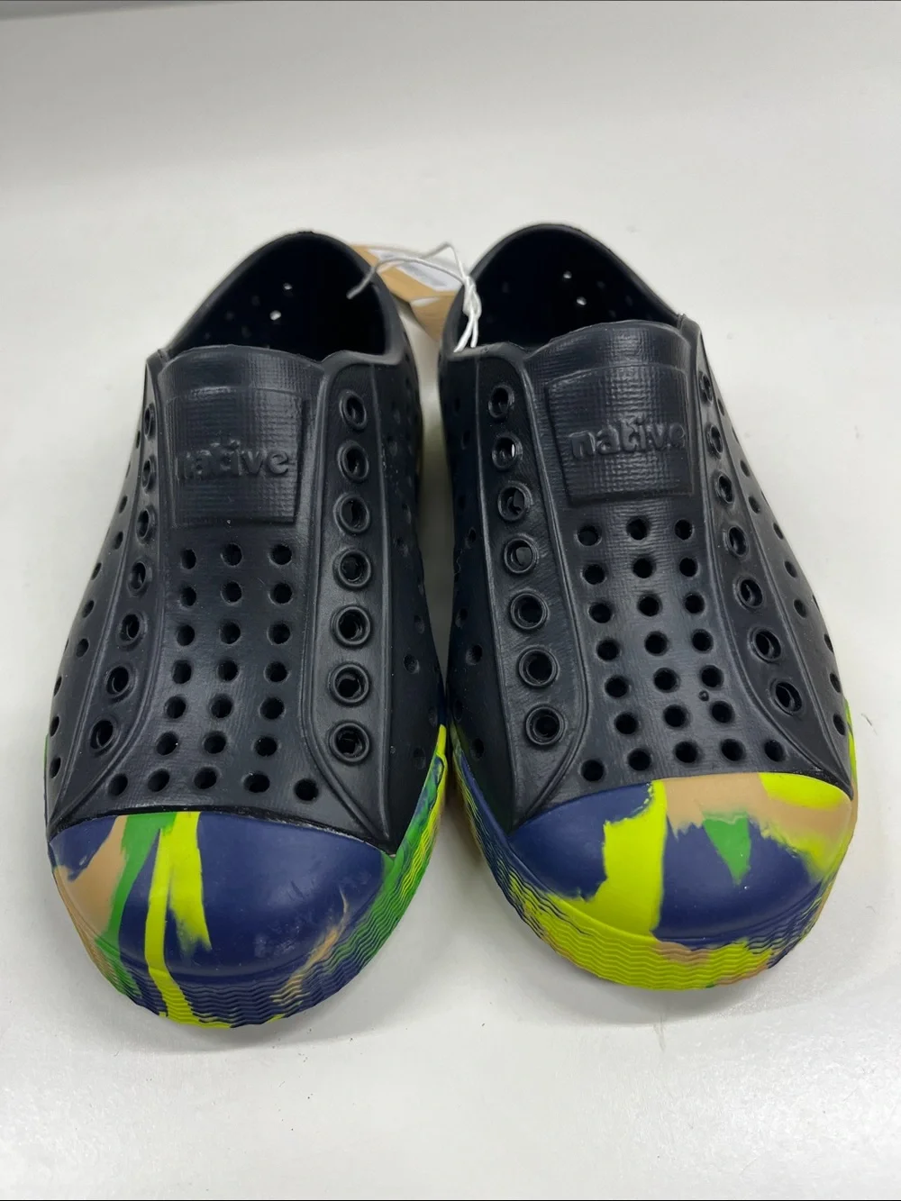 NWT Native Jefferson Marbled Shoes Jiffy Black Grasshopper Green Size C8